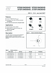 DataSheet STGP10NC60HD pdf